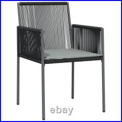 Patio Chairs with Cushions 2 pcs Black 21.3x23.8x32.9 Poly Rattan vidaXL vida