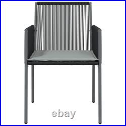 Patio Chairs with Cushions 2 pcs Black 21.3x23.8x32.9 Poly Rattan vidaXL vida