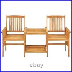 Patio Chairs with Tea Table 62.6x24x36.2 Solid Acacia Wood