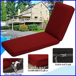 Patio Chaise Lounger Cushions Set of 2 Olefin UV All Weather Resistant Pad Red