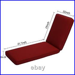 Patio Chaise Lounger Cushions Set of 2 Olefin UV All Weather Resistant Pad Red