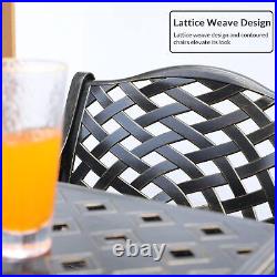 Patio Dining Chair Set of 2 Outdoor Bistro Chairs Set Cast Aluminum Furniture