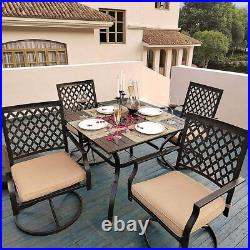 Patio Dining Chairs Set of 2 Metal Swivel Chairs Outdoor Furniture with Cushion