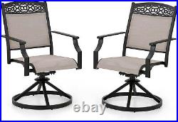 Patio Dining Chairs Set of 2 Outdoor Chairs Swivel Cast Aluminum Vintage Furn