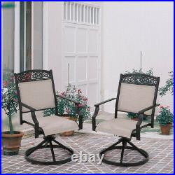 Patio Dining Chairs Set of 2 Outdoor Chairs Swivel Cast Aluminum Vintage Furn