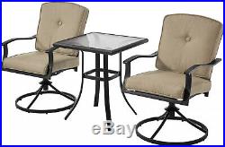 Patio Furniture Bistro Table Chairs Set 3 Piece Front Porch Garden Rocker Swivel