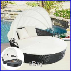 Patio Furniture Outdoor Lawn Backyard Poolside Garden Round with Retractable Can