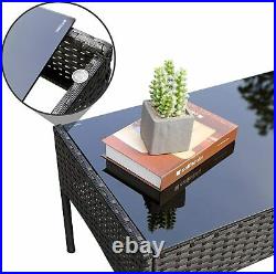 Patio Furniture Set 4 Pcs Outdoor Wicker Sofas Rattan Chair Wicker withCushions