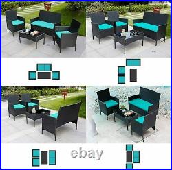 Patio Furniture Set 4 Pcs Outdoor Wicker Sofas Rattan Chair Wicker withCushions