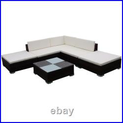 Patio Furniture Set 6 Piece Patio Sectional Sofa with Table Poly Rattan vidaXL