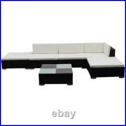 Patio Furniture Set 6 Piece Patio Sectional Sofa with Table Poly Rattan vidaXL