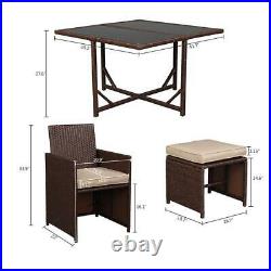Patio Furniture Set 9 Pcs Outdoor Wicker Sofas Rattan Chair Wicker Conversation