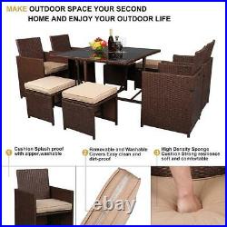 Patio Furniture Set 9 Pcs Outdoor Wicker Sofas Rattan Chair Wicker Conversation