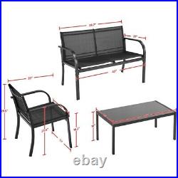 Patio Furniture Set Outdoor Patio Rattan Wicker Table Sofa Furniture Set 4pcs