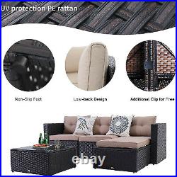 Patio Furniture Set Rattan Outdoor Sectional Sofa Chairs End Table with Cushion