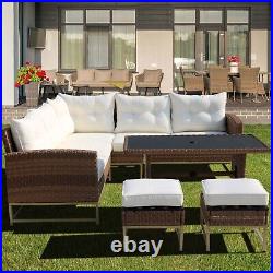 Patio Furniture Set Sectional Sofa Couch with Dining Table & Chair Indoor Outdoor