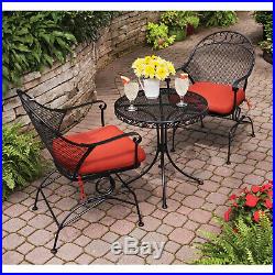 Patio Furniture Set Wrought Iron Table & Chairs Outdoor Seating Sets Bistro New