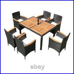 Patio Furniture Sets 7-Pieces Outdoor Sectional Dining Set Rattan Wicker WithTable