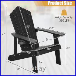 Patio HIPS Adirondack Style Chair withCup Holder Indoor Outdoor for 8 Color