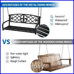 Patio Hanging Bench Porch Swing Bench with Chains Outdoor Garden Deck Backyard