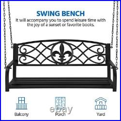 Patio Hanging Bench Porch Swing Bench with Chains Outdoor Garden Deck Backyard