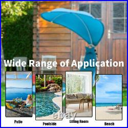 Patio Hanging Chaise Lounger Chair Swing Hammock Cushion withCanopy Turquoise