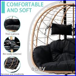 Patio Hanging Swing Chair Egg Chair 2 Person Wicker Chair withCushion Outdoor