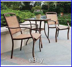 Patio High Outdoor Bistro Table And Chairs Set Furniture 3-Piece Porch Deck, Tan