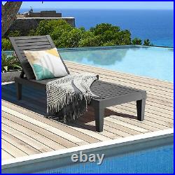 Patio Outdoor Chaise Lounge Chair Recliner with Adjustable Backrest Black