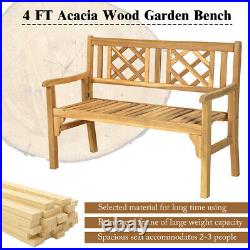 Patio Outdoor Solid Wood Bench Loveseat Chair Park Garden Yard Home Outdoor