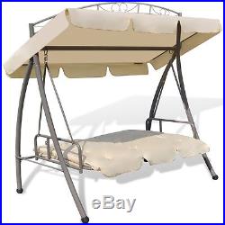 Patio Outdoor Swing Canopy Hammock Seat Sofabed Patterned Arch Sand White Deck