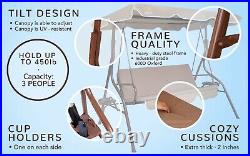 Patio Porch Swing Chair/Bench Canopy Glider (Khaki)