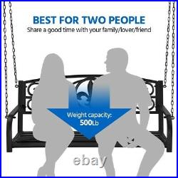 Patio Porch Swing Outdoor Hanging Bench Swing Chair with Chains Yard Park Deck