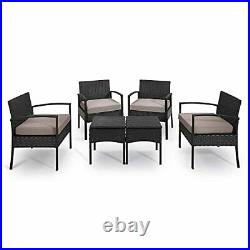 Patio Rattan Conversation Chair Set Wicker Rattan Outdoor Furniture 3 Pieces