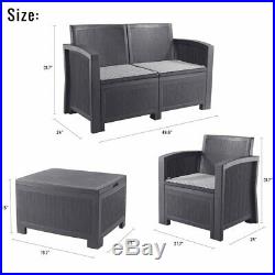 Patio Rattan Wicker Furniture Set Garden Sectional Couch Outdoor Sofa & Table US