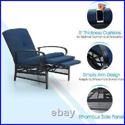 Patio Recliner Adjustable Lounge Chair With Cushion Sofa Chair Outdoor Furniture