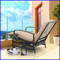 Patio Recliner Adjustable Sofa Chair Lounge Chair With Cushion Outdoor Furniture