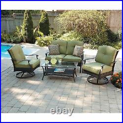 Patio Seating Set 4Pc Outdoor Loveseat Table Chair Cushion Garden Pool Furniture