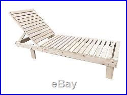Patio Spa Pool Wooden Chaise Lounge Adjustable Chair Outdoor Garden Furniture