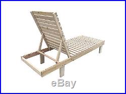 Patio Spa Pool Wooden Chaise Lounge Adjustable Chair Outdoor Garden Furniture