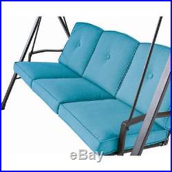 Patio Swing Canopy Teal 3-Seat Cushion Chair Outdoor Patio Furniture Seating New