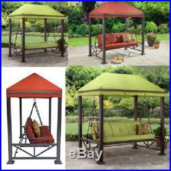 Patio Swing Gazebo Hammock 3 Seats Canopy Porch Yard Garden Outdoor Furniture