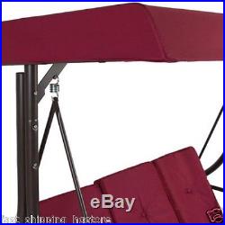 Patio Swing Hammock Canopy Seat Cover Red Cushion Outdoor Yard 3 Person Daybed