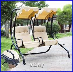 Patio Swing Set Furniture Pool Garden 2-Person Steel Sand Porch Canopy Seat