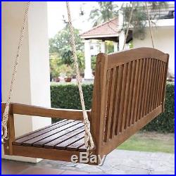 Patio Swing Tray Outdoor Home Porch Seat Furniture Wooden Hanging Rope Backyard