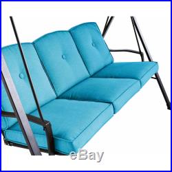 Patio Swing With Canopy And Plush Cushion 3 Seat Outdoor Garden Furniture Teal