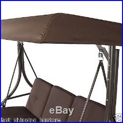 Patio Swing With Canopy Converting Outdoor Garden Hammock 3 Seats Deck Furniture