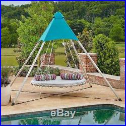 Patio Swing With Canopy Lounger Outdoor 2 Person Bed Hanging Chair With Stand