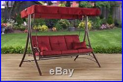 Patio Swing With Canopy Outdoor Daybed Cushions 3 Seat Garden Yard Convertible