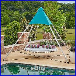 Patio Swing With Canopy Porch Bed Outdoor Sunbathing Chair Cast Aluminum Adult